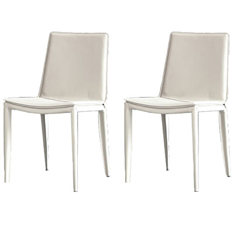 Chaise de salle à manger en cuir contemporaine, chaises de salle à manger en métal sans bras pour usage au restaurant