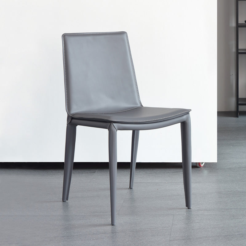 Chaise de salle à manger en cuir contemporaine, chaises de salle à manger en métal sans bras pour usage au restaurant