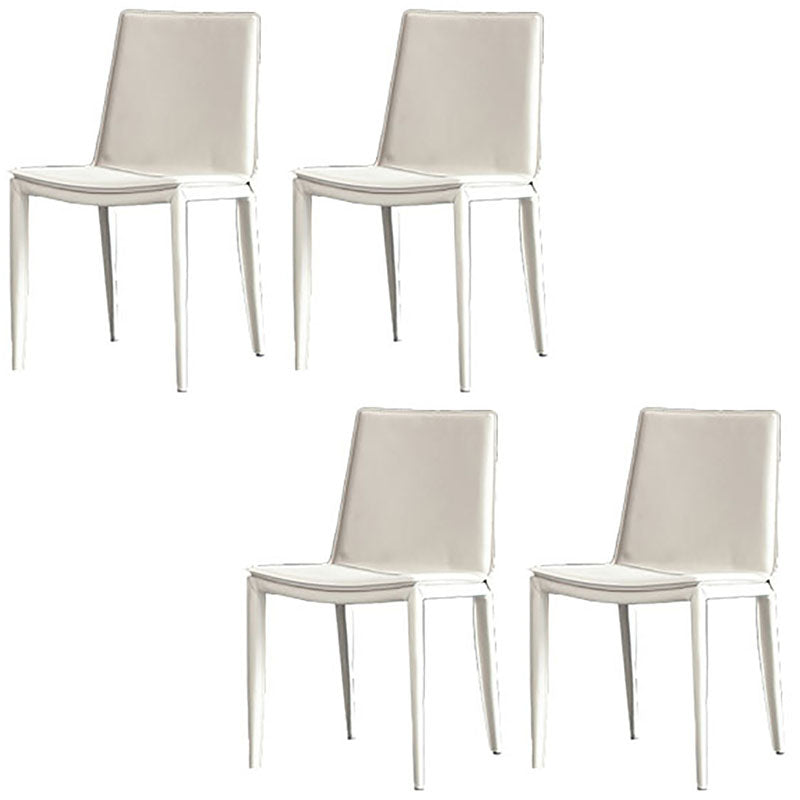 Chaise de salle à manger en cuir contemporaine, chaises de salle à manger en métal sans bras pour usage au restaurant