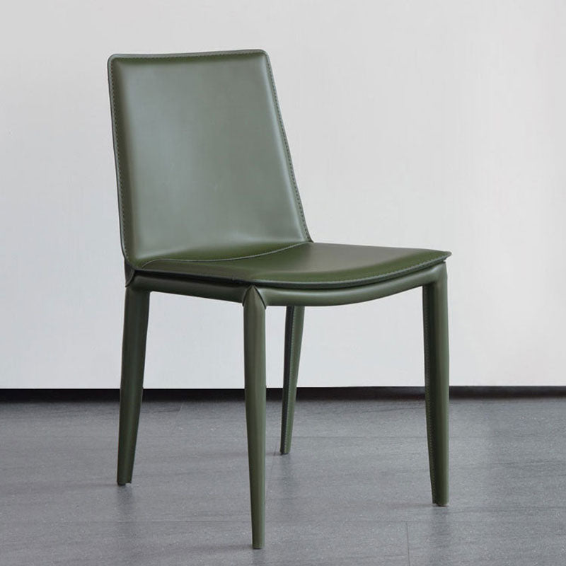 Chaise de salle à manger en cuir contemporaine, chaises de salle à manger en métal sans bras pour usage au restaurant