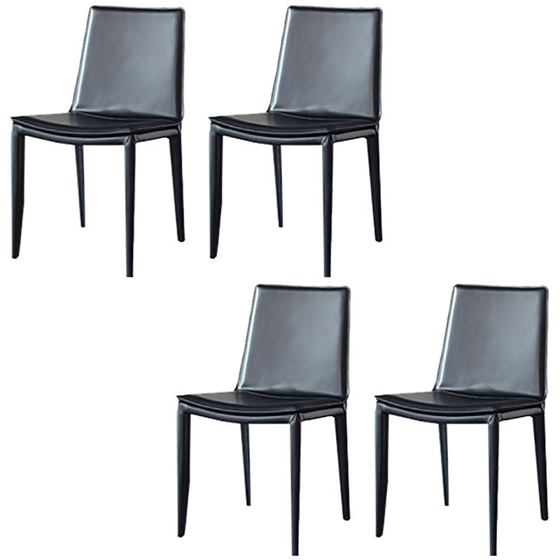 Chaise de salle à manger en cuir contemporaine, chaises de salle à manger en métal sans bras pour usage au restaurant