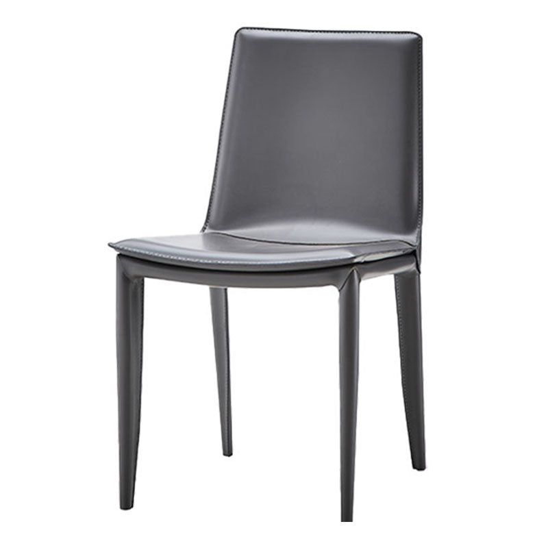 Chaise de salle à manger en cuir contemporaine, chaises de salle à manger en métal sans bras pour usage au restaurant