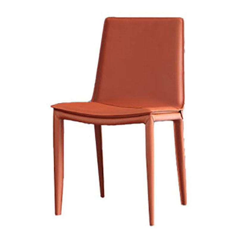 Chaise de salle à manger en cuir contemporaine, chaises de salle à manger en métal sans bras pour usage au restaurant