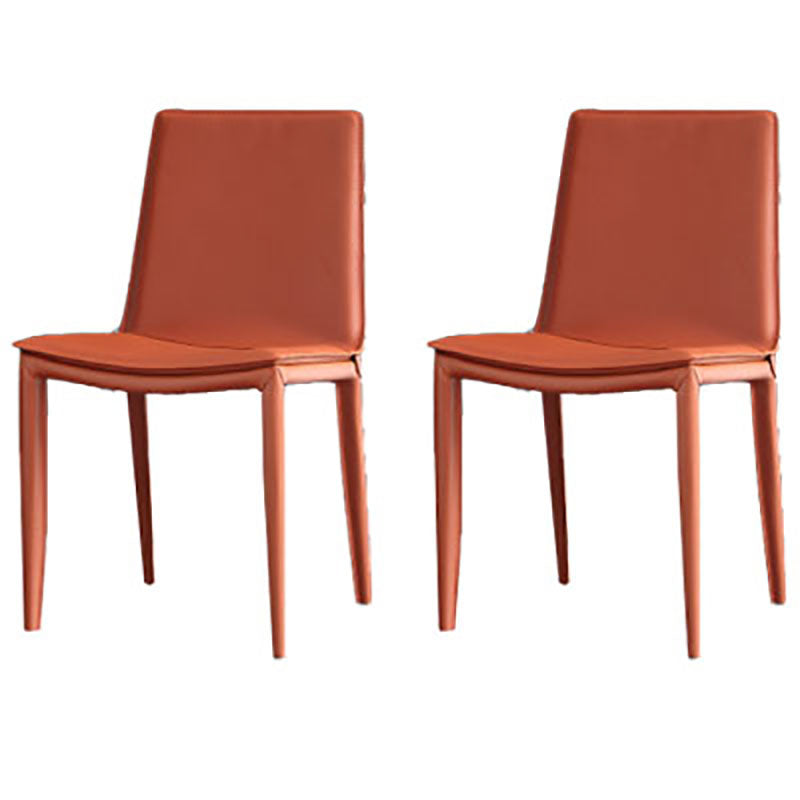 Chaise de salle à manger en cuir contemporaine, chaises de salle à manger en métal sans bras pour usage au restaurant