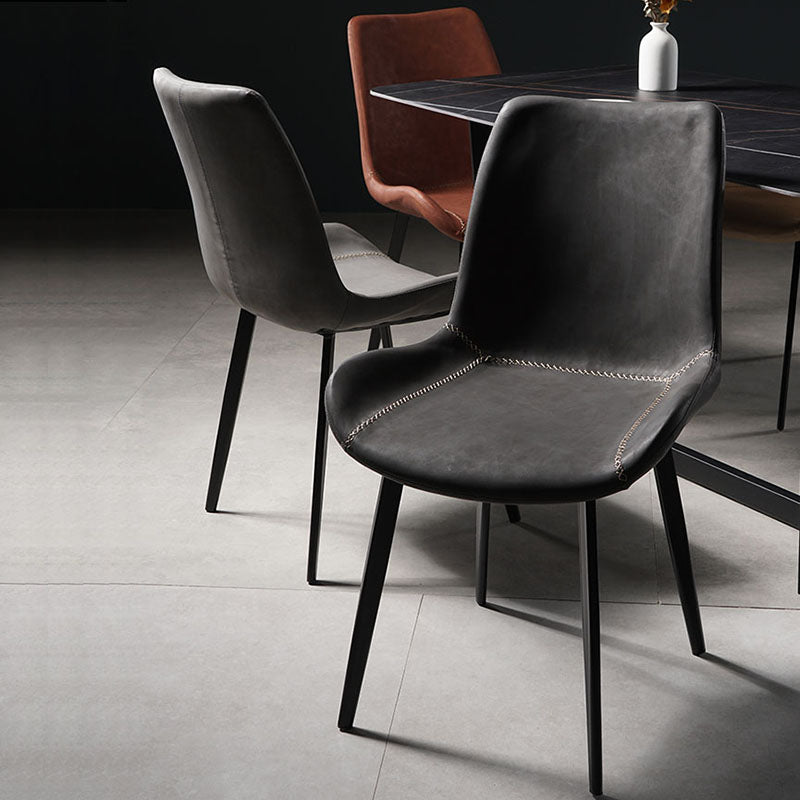 Chaises de style contemporain pour manger des chaises latérales sans bras avec des jambes en métal pour la cuisine