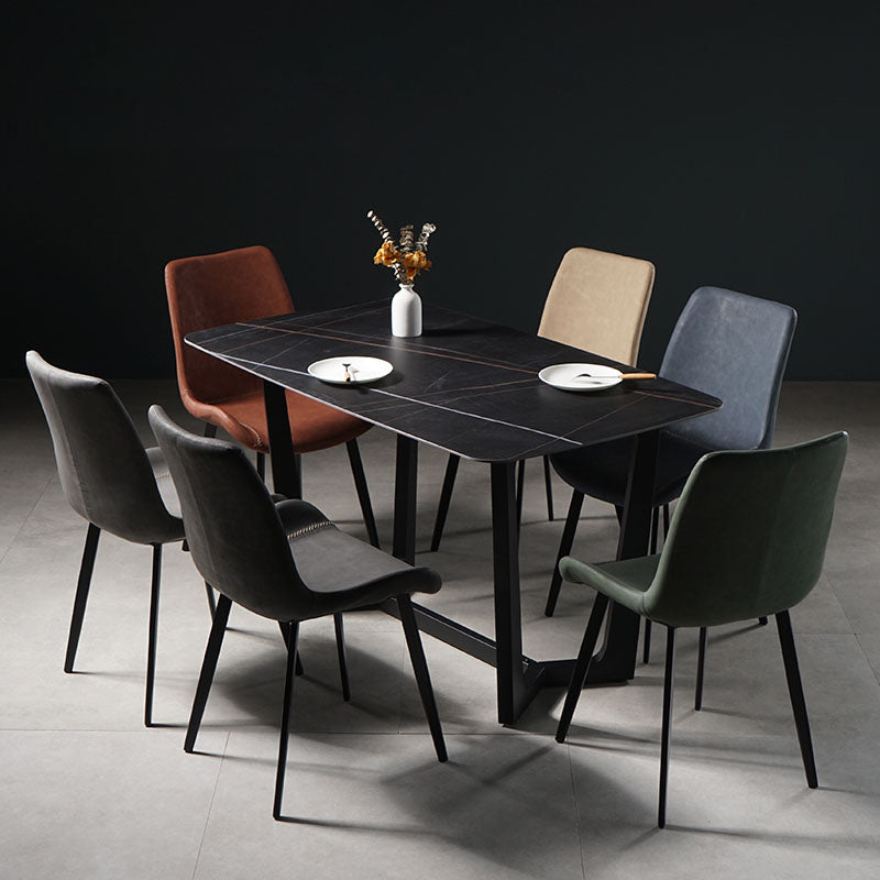 Chaises de style contemporain pour manger des chaises latérales sans bras avec des jambes en métal pour la cuisine