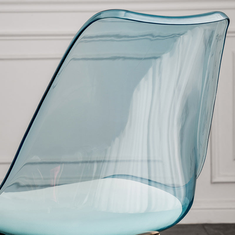 Skandinavische PU -Leder -Esstühle Armless Solid Back Stuhl