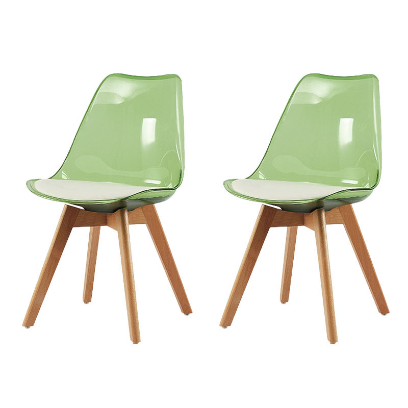 Skandinavische PU -Leder -Esstühle Armless Solid Back Stuhl