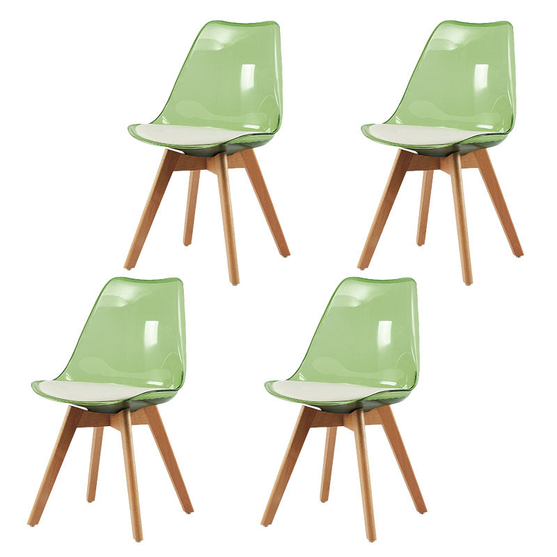Skandinavische PU -Leder -Esstühle Armless Solid Back Stuhl