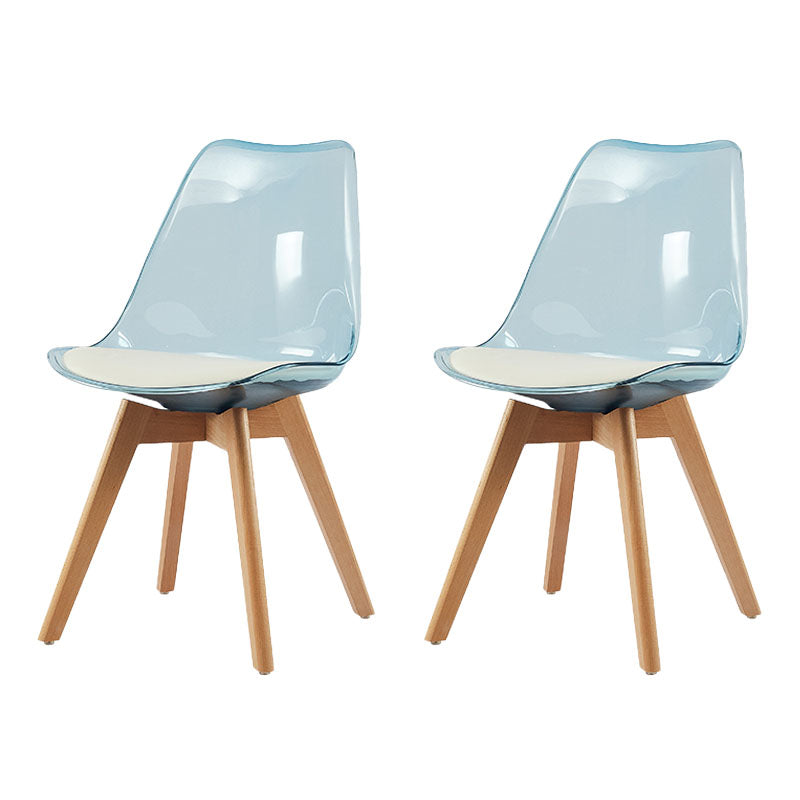 Skandinavische PU -Leder -Esstühle Armless Solid Back Stuhl