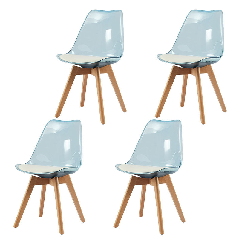 Skandinavische PU -Leder -Esstühle Armless Solid Back Stuhl