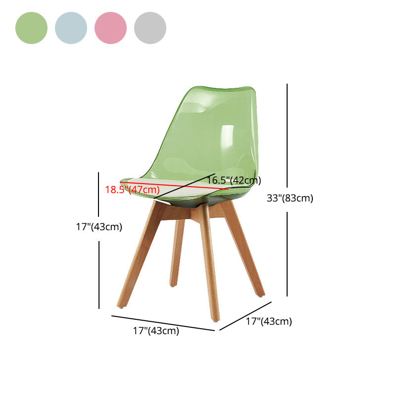 Skandinavische PU -Leder -Esstühle Armless Solid Back Stuhl