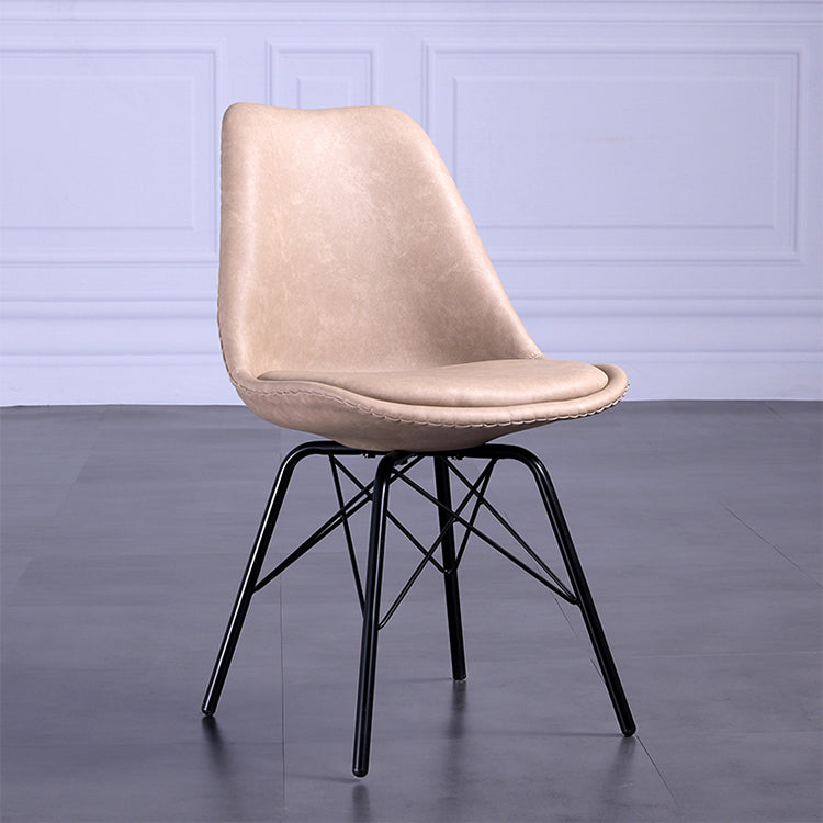 Contemporary Style Chairs Dining Armless Side Chair with Metal Legs for Kitchen