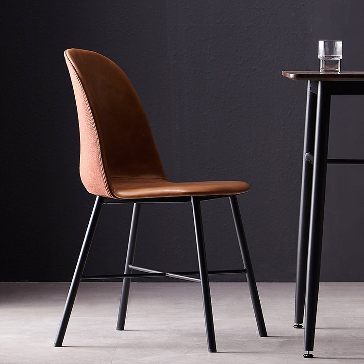 Chaise de style contemporain, chaises d'appoint sans accoudoirs avec pieds en métal pour cuisine