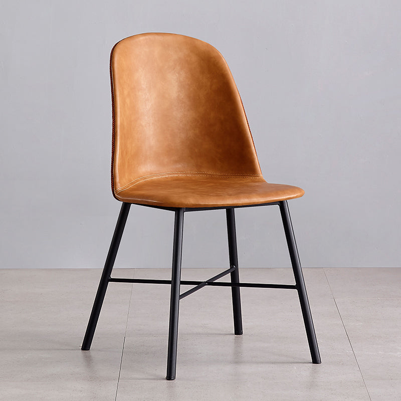 Chaise de style contemporain, chaises d'appoint sans accoudoirs avec pieds en métal pour cuisine