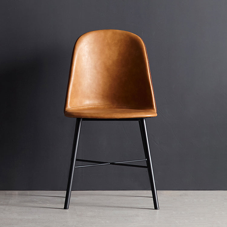 Chaise de style contemporain, chaises d'appoint sans accoudoirs avec pieds en métal pour cuisine