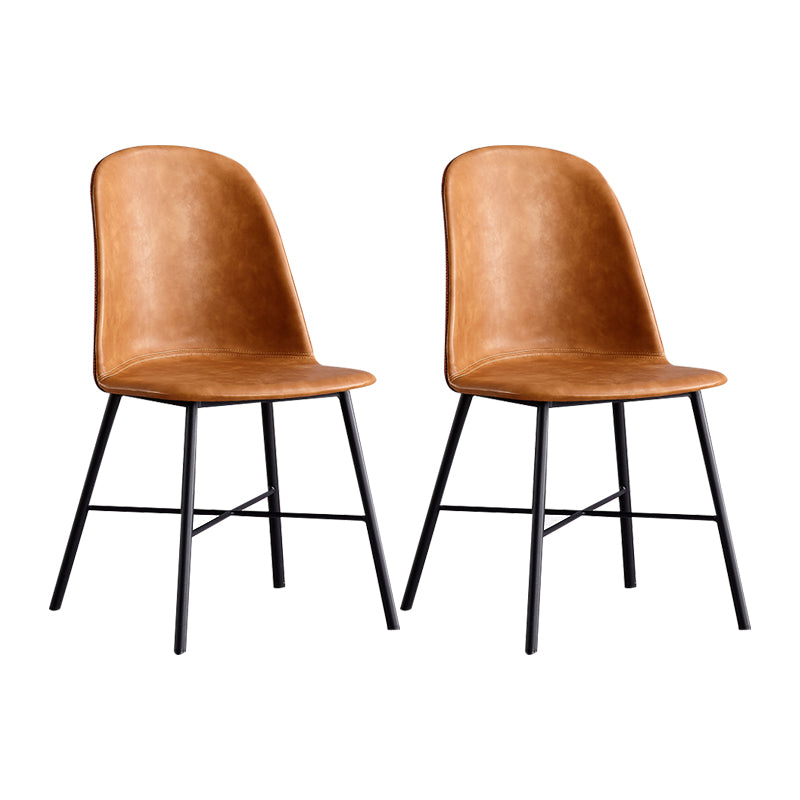 Chaise de style contemporain, chaises d'appoint sans accoudoirs avec pieds en métal pour cuisine