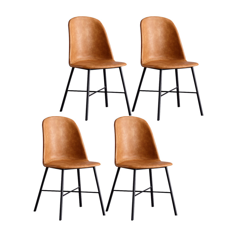 Chaise de style contemporain, chaises d'appoint sans accoudoirs avec pieds en métal pour cuisine