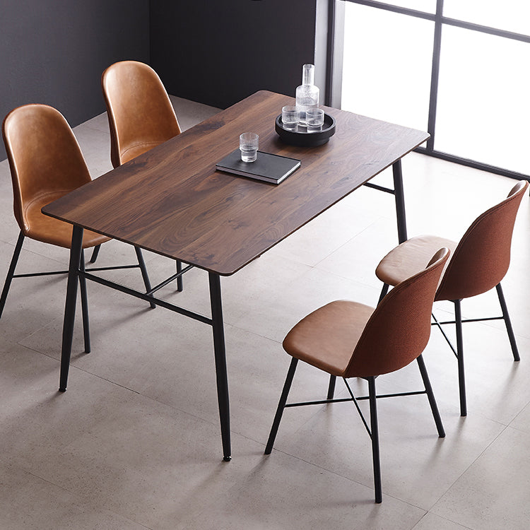 Chaise de style contemporain, chaises d'appoint sans accoudoirs avec pieds en métal pour cuisine