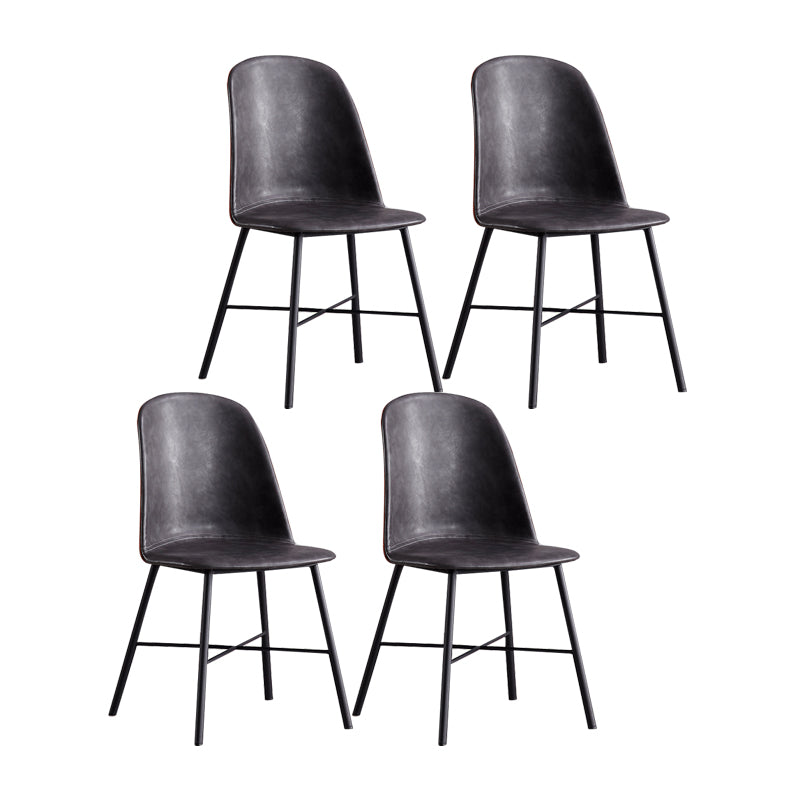 Chaise de style contemporain, chaises d'appoint sans accoudoirs avec pieds en métal pour cuisine