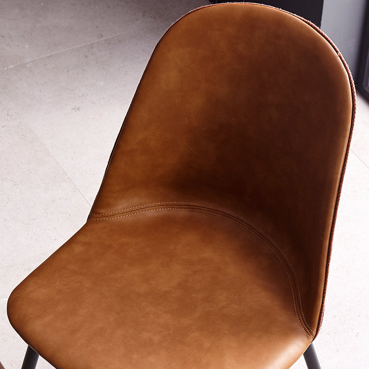 Chaise de style contemporain, chaises d'appoint sans accoudoirs avec pieds en métal pour cuisine