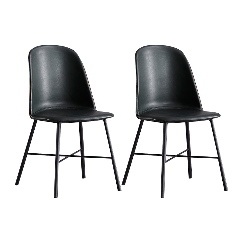 Chaise de style contemporain, chaises d'appoint sans accoudoirs avec pieds en métal pour cuisine