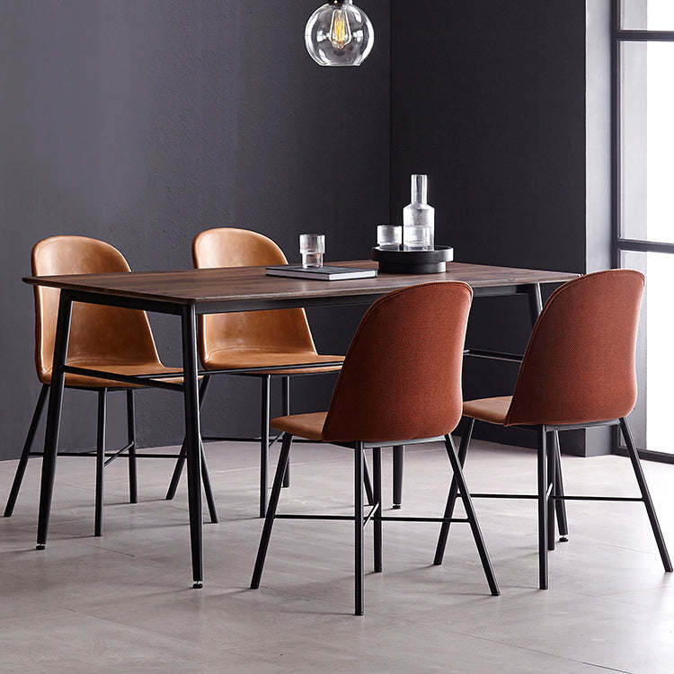 Chaise de style contemporain, chaises d'appoint sans accoudoirs avec pieds en métal pour cuisine