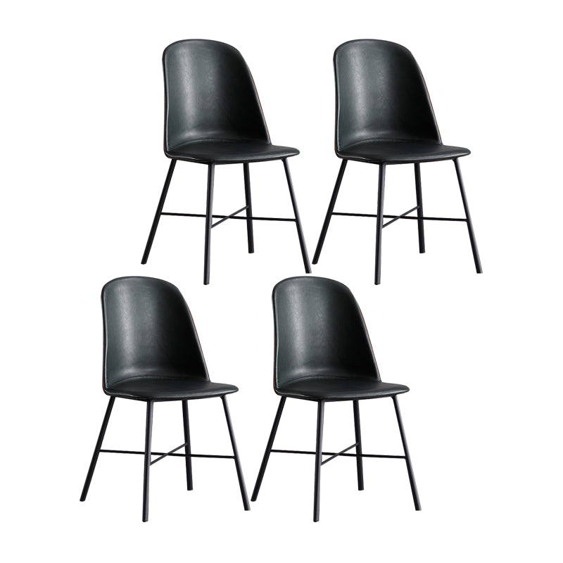Chaise de style contemporain, chaises d'appoint sans accoudoirs avec pieds en métal pour cuisine