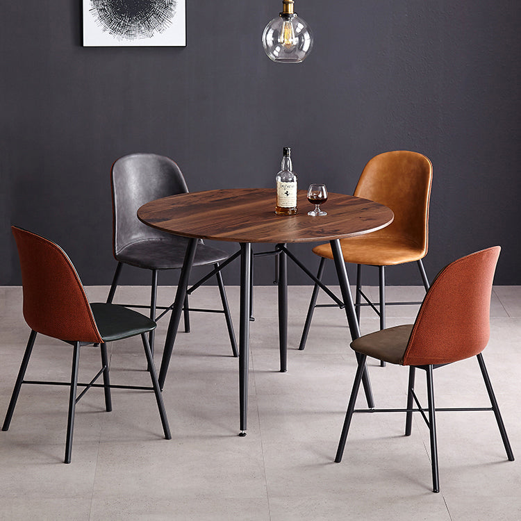 Chaise de style contemporain, chaises d'appoint sans accoudoirs avec pieds en métal pour cuisine