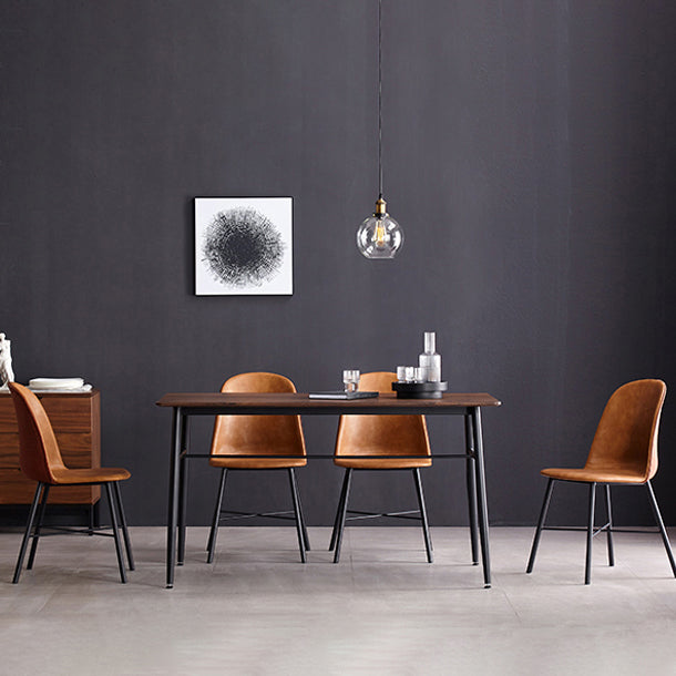 Chaise de style contemporain, chaises d'appoint sans accoudoirs avec pieds en métal pour cuisine