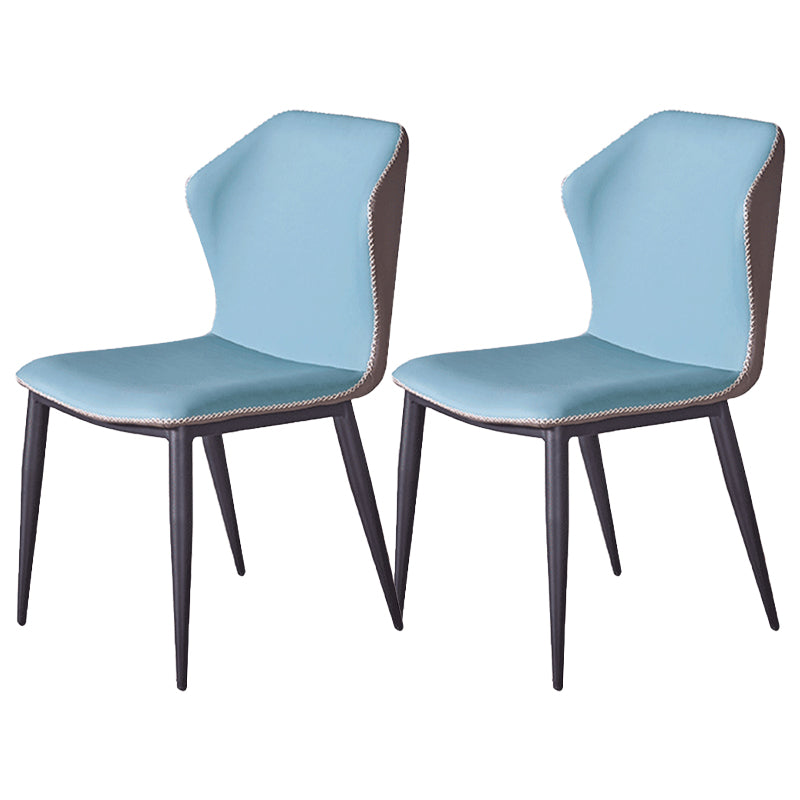 Contemporary Style Chair Dining Armless Wingback Side Chairs with Metal Legs for Kitchen