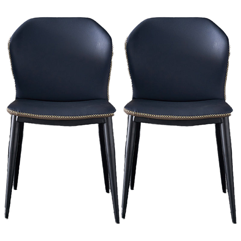 Contemporary Style Chair Dining Armless Wingback Side Chairs with Metal Legs for Kitchen