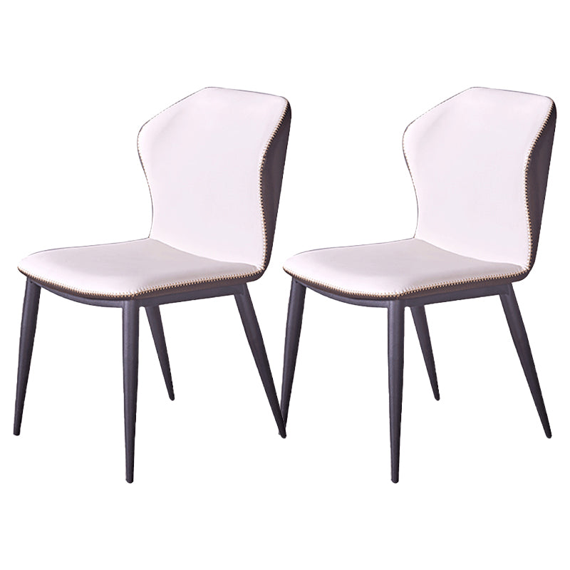 Contemporary Style Chair Dining Armless Wingback Side Chairs with Metal Legs for Kitchen