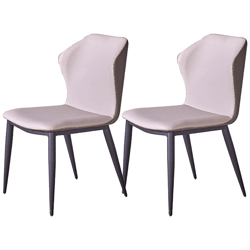 Contemporary Style Chair Dining Armless Wingback Side Chairs with Metal Legs for Kitchen