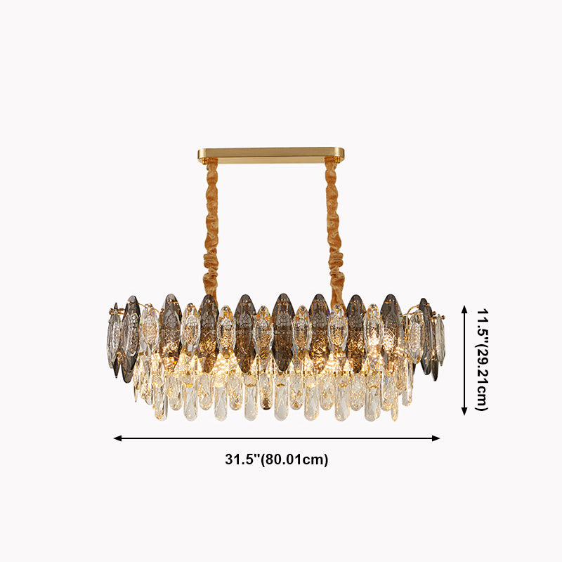 Luz de la isla geométrica de estilo moderno Iluminación de la isla de cristal para isla de cocina