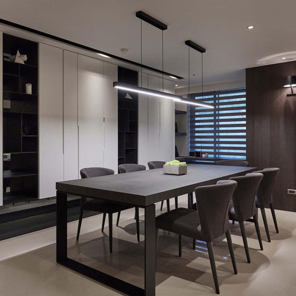 Estilo moderno lineal colgante de metal claro 1 lámpara de la isla de la luz