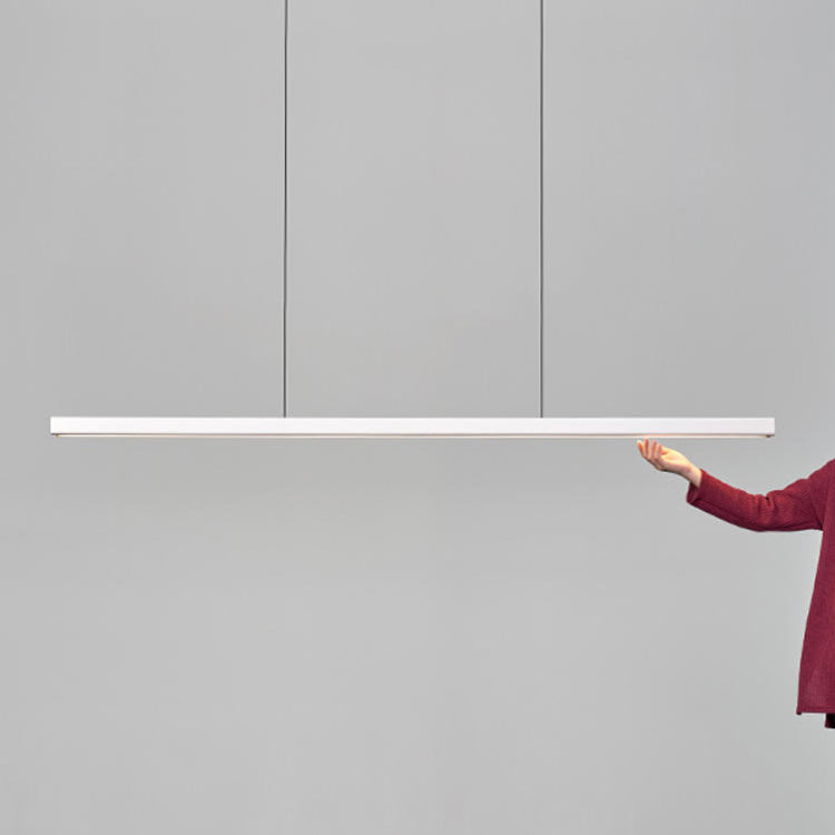 Estilo moderno lineal colgante de metal claro 1 lámpara de la isla de la luz