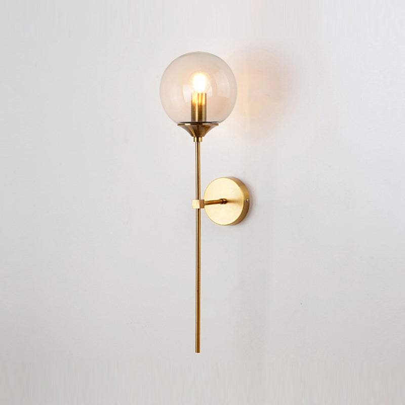 Glass Ball Wall Mounted Lamps Modern Style 1 Light Wall Lighting Fixtures