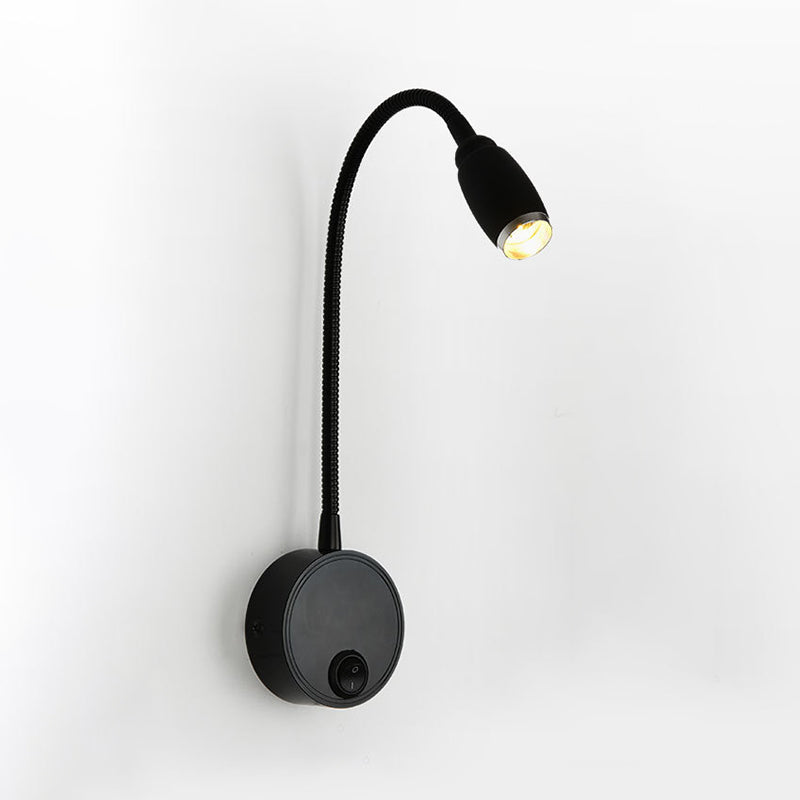 Modern Style Round Wall Lighting Fixtures Metal 1 Light Wall Mounted Reading Lights