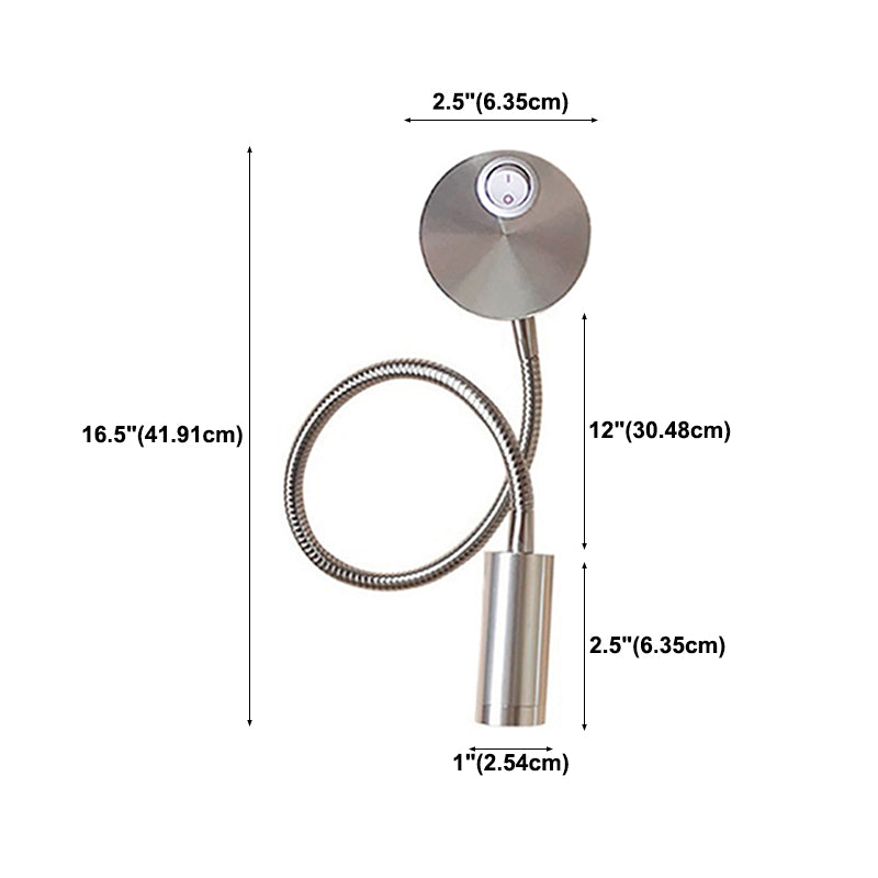 Modern Style Cylinder Wall Lighting Fixtures Metal 1 Light Wall Mounted Reading Lights