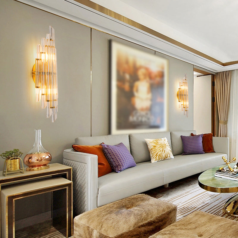 Multi Lights Cylinder Wall Sconces Modern Style Crystal Wall Mounted Lamps