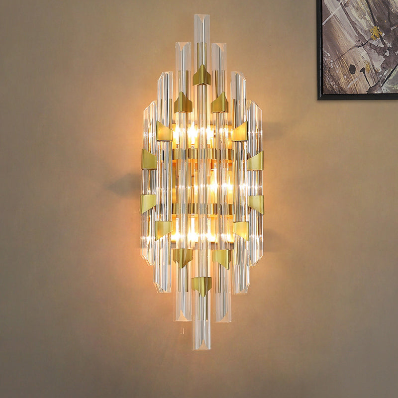 Multi Lights Cylinder Wall Sconces Modern Style Crystal Wall Mounted Lamps