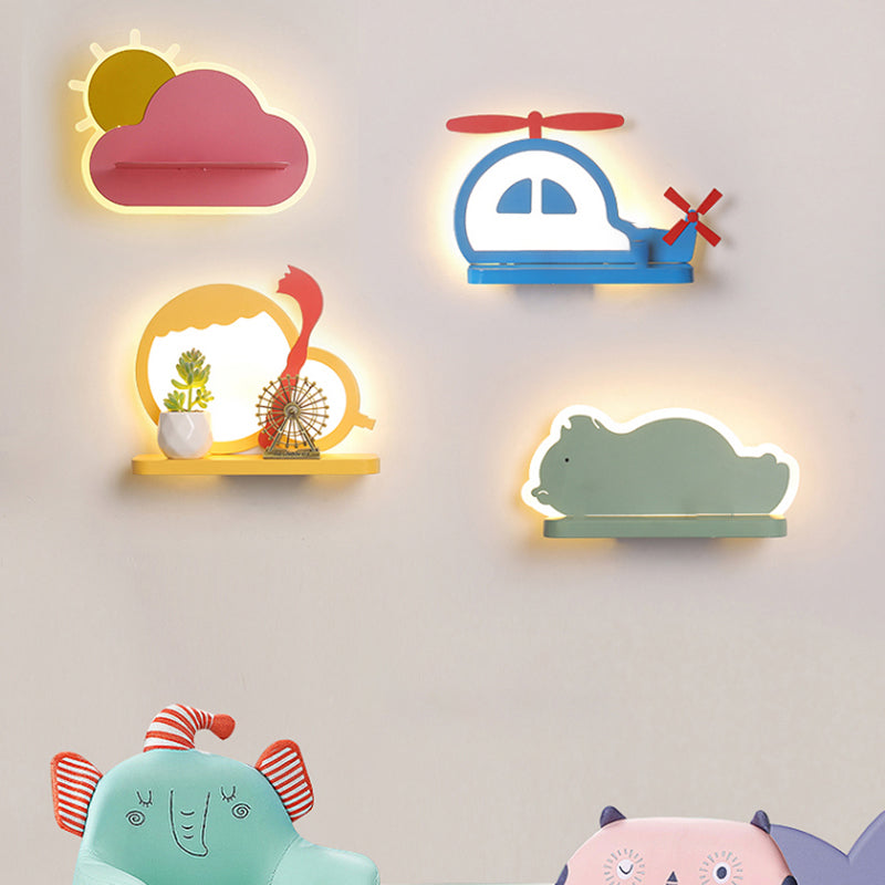 Stile per bambini a forma unica muro di metallo 1 luce da parete leggera luce