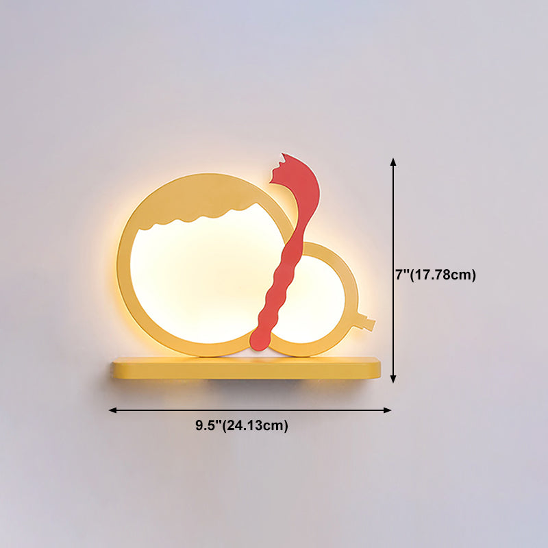 Stile per bambini a forma unica muro di metallo 1 luce da parete leggera luce