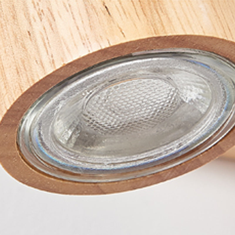 1 Applexion murale cylindrique légère Éclairage mural en bois moderne pour salle à manger