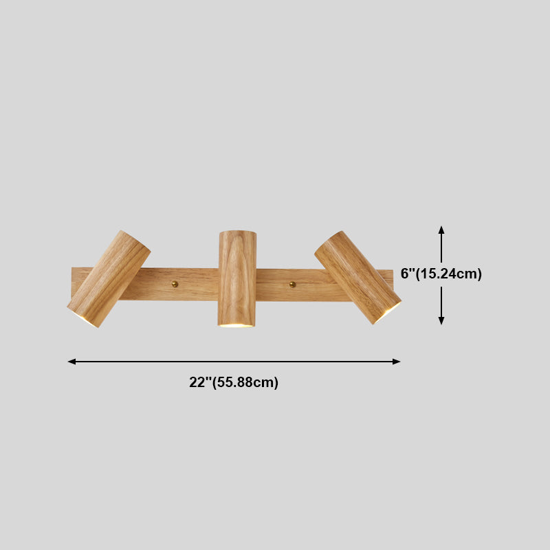 1 Applexion murale cylindrique légère Éclairage mural en bois moderne pour salle à manger
