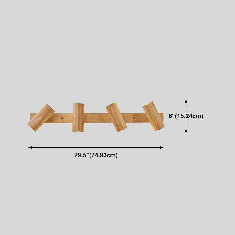 1 Applexion murale cylindrique légère Éclairage mural en bois moderne pour salle à manger