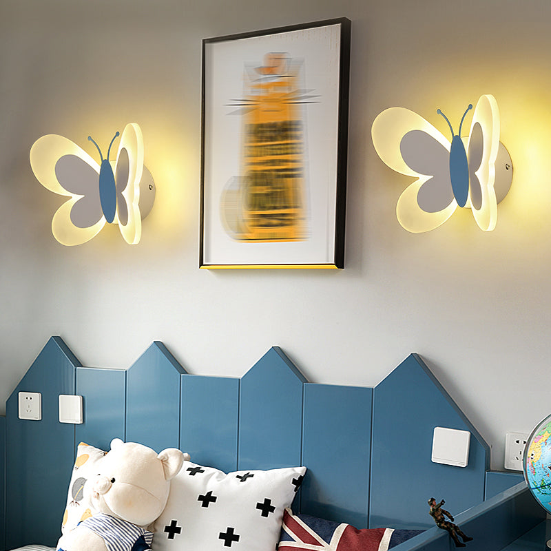 1 application murale de papillon clair éclairage mural en métal de style moderne pour chambre