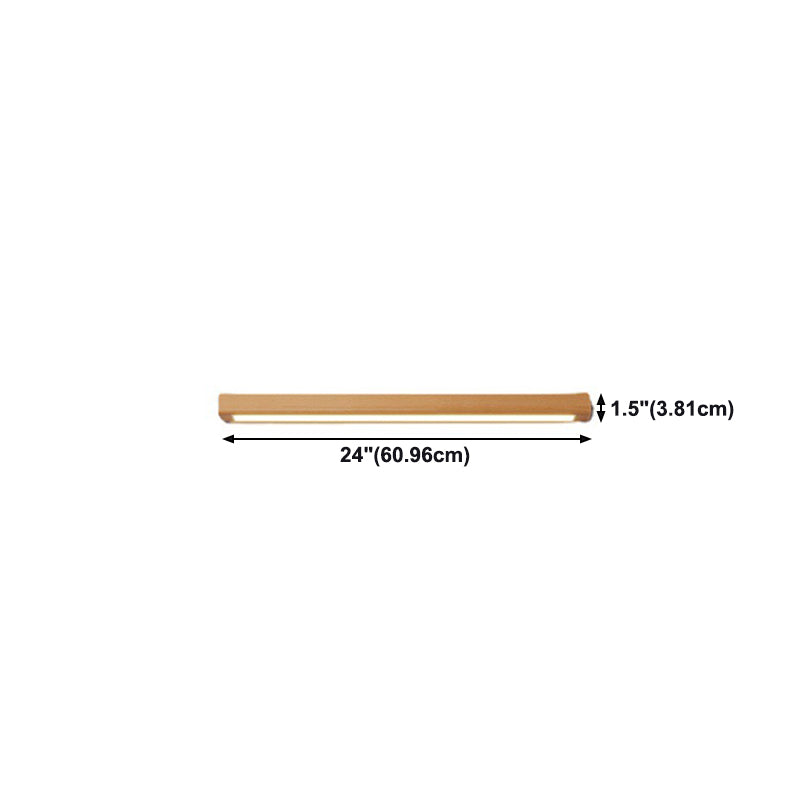 2-Light Strip Wall Sconce Modern Style Wood Wall Lighting for Bedroom