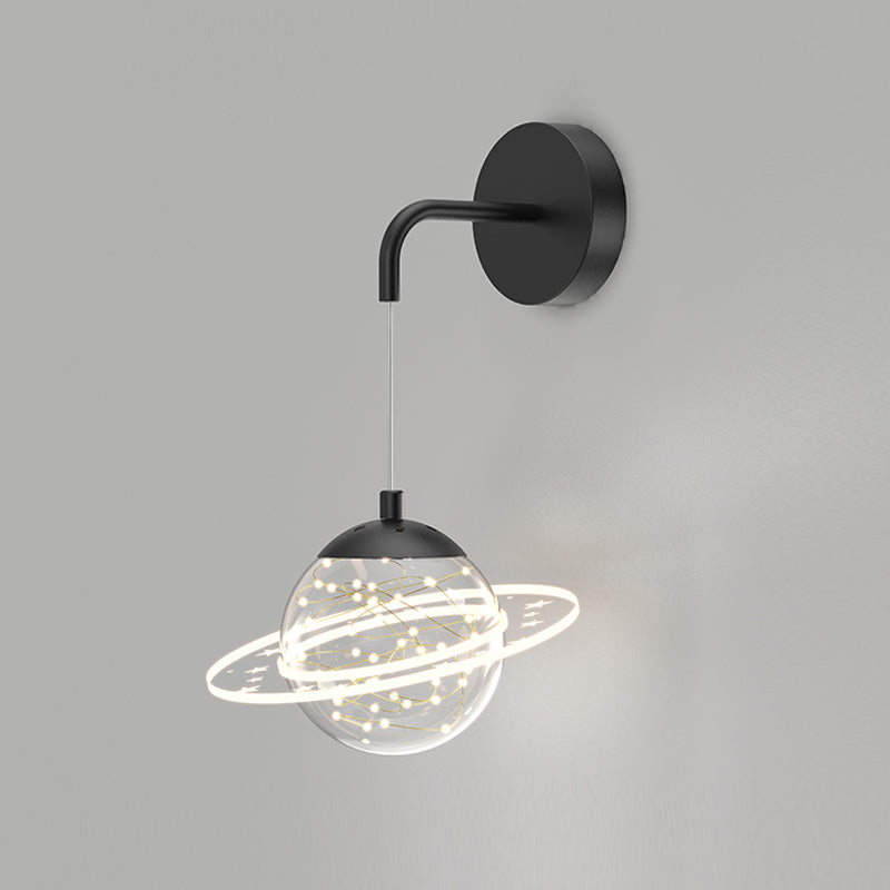 Ball Shape Glass Wall Light Modern Style Multi Lights Wall Mount Light
